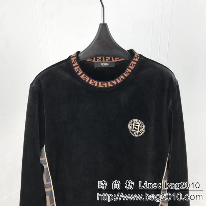 FENDI芬迪 18秋冬最新款 加厚加絨 男款絲絨套裝  ydi2252
